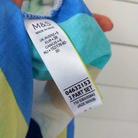 M&S Collection Beach Dress Turquoise Size 8 Removable Straps Holiday Cruise BNWT - Picture 6 of 13